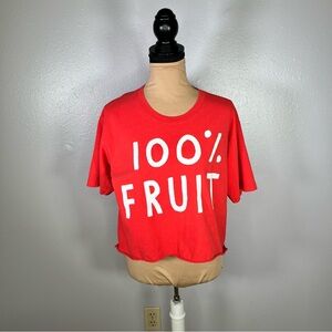 Wacky wacko red 100% fruit cropped graphic tee S Streetwear unisex slogan shirt